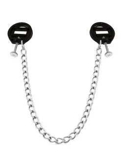 Kiotos Leather Tepelklemmen Met Draaischroeven Brede Variant - Zwart