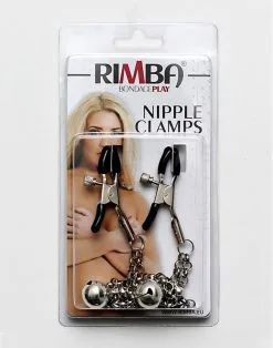 Rimba Bondage Play Tepelklemmen Met Belletjes En Ketting - Zilver -Sex Toys winkel Tepelklemmen met belletjes en ketting zilver 3