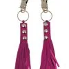 Rimba Bondage Play Tepelklemmen Met Leder Zweepje - Roze