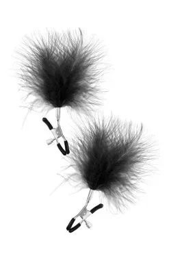 Sweet Caress Tepelklemmen Met Zachte Zwarte Veertjes