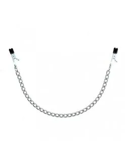 Rimba Bondage Play Tepelklemmen Met Zwarte Siliconen Hoesjes En Ketting -Sex Toys winkel Tepelklemmen met zwarte siliconen hoesjes en ketting 3