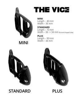 The Vice - Kuisheidskooi - Peniskooi - Chastity Cage - Zwart - Verkrijgbaar In Maten Mini Standaard En Plus -Sex Toys winkel The Vice Kuisheidskooi Peniskooi Chastity Cage Zwart Verkrijgbaar in Maten Mini Standaard en Plus 7