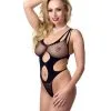 Amorable By Rimba Transparante Body Met Uitsparingen En Visnet Accenten - Zwart