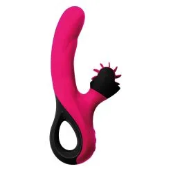 Lang Loys Vibrator Met Draaiend Clitoris Wieltje - Roze