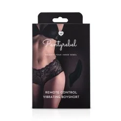 Pantyrebel Vibrerend Slipje Boyshort Van Kant - Zwart -Sex Toys winkel Vibrerend slipje boyshort van kant zwart 6