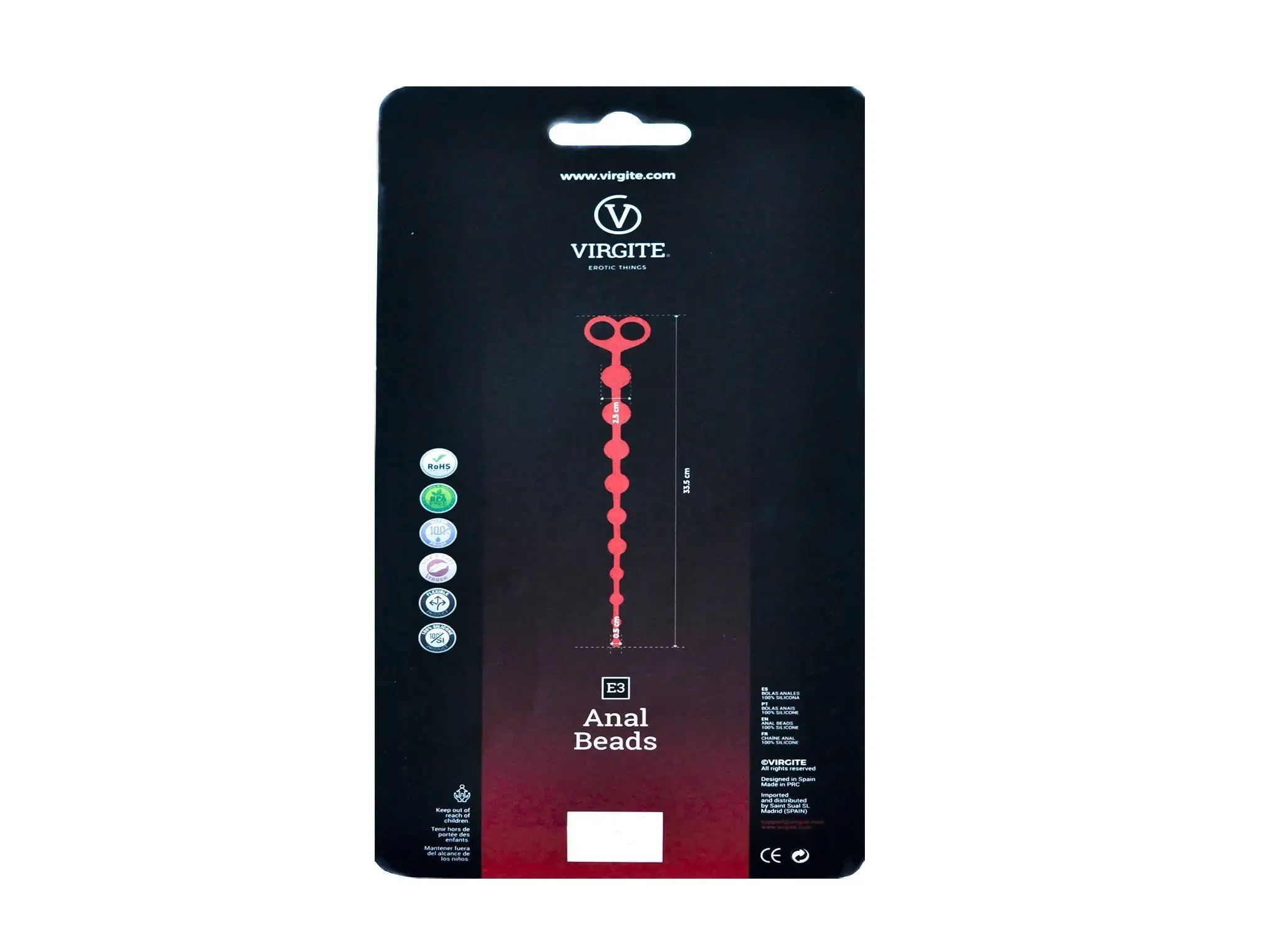 Virgite - Anaal Kralen Snoer 33.5 Cm - Zwart 3 Virgite - Anaal Kralen Snoer 33.5 Cm - Zwart - Afbeelding 3