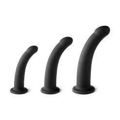 Virgite - Dildo Set Voor Universeel Strap-on Harnas - Zwart
