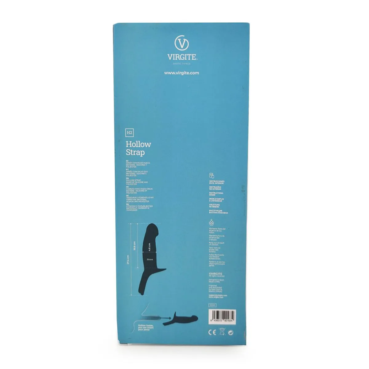 Virgite - Holle Strap-on - Lichte Huidskleur 7 Virgite - Holle Strap-on - Lichte Huidskleur - Afbeelding 7