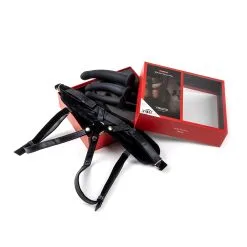 Virgite - Strap-on Harnas Met Dildo Set - Zwart - Maat S/M/L