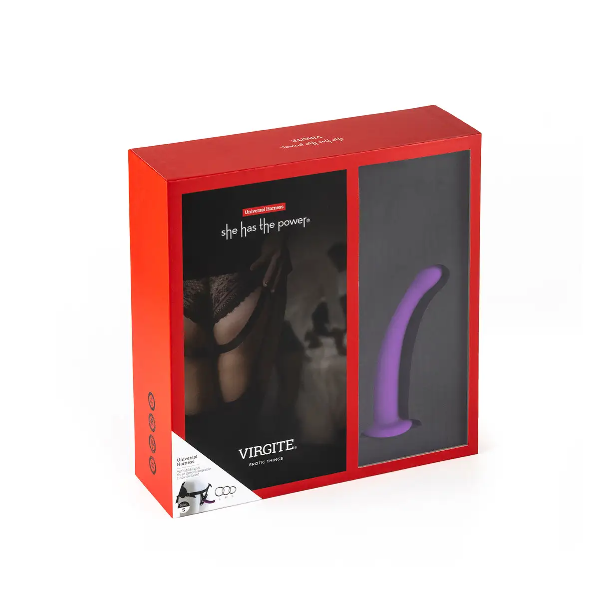 Virgite - Strap-on Harnas Met Paarse Dildo - Maat S 8 Virgite - Strap-on Harnas Met Paarse Dildo - Maat S - Afbeelding 8