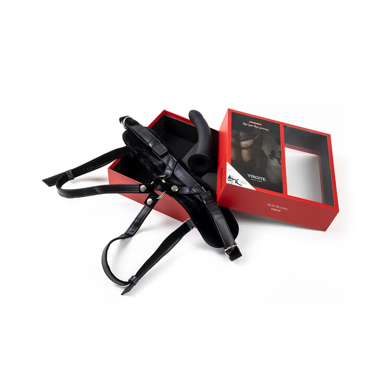 Virgite - Strap-on Harnas Met Zwarte Dildo - Maat L 2 Virgite - Strap-on Harnas Met Zwarte Dildo - Maat L - Afbeelding 2