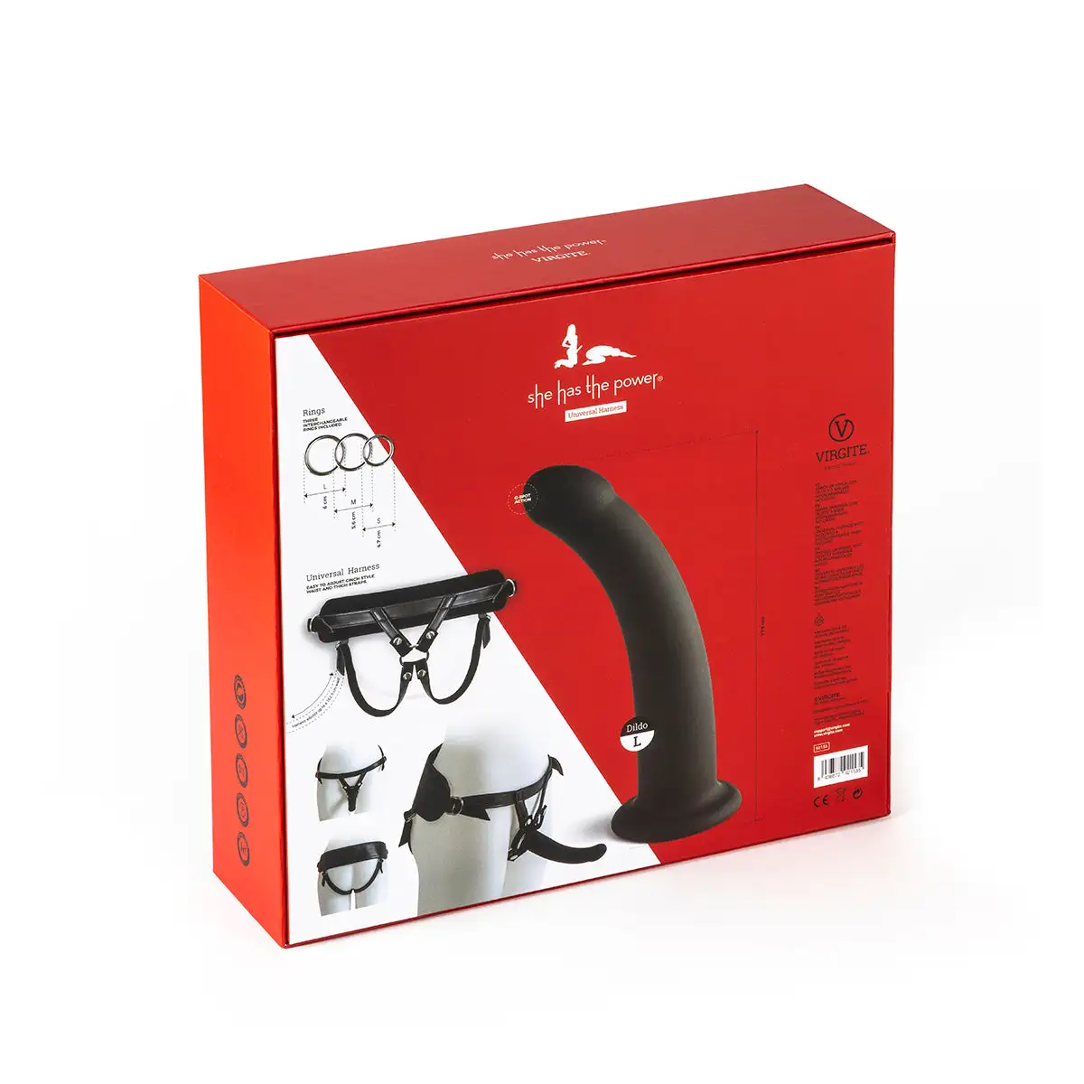 Virgite - Strap-on Harnas Met Zwarte Dildo - Maat L 8 Virgite - Strap-on Harnas Met Zwarte Dildo - Maat L - Afbeelding 8