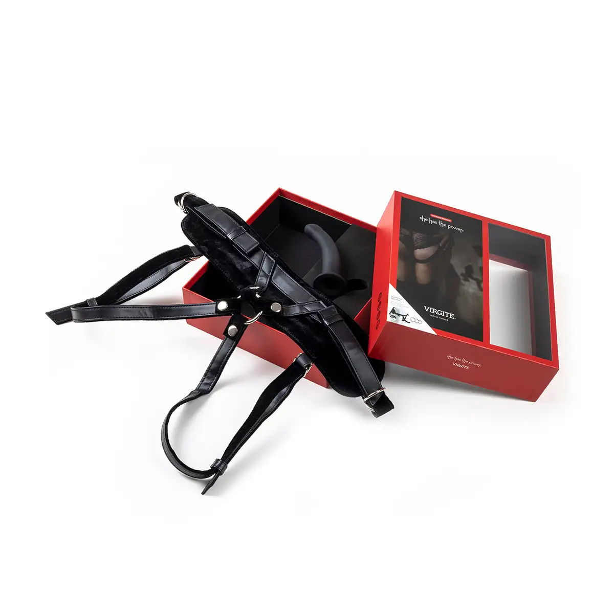 Virgite - Strap-on Harnas Met Zwarte Dildo - Maat S 2 Virgite - Strap-on Harnas Met Zwarte Dildo - Maat S - Afbeelding 2