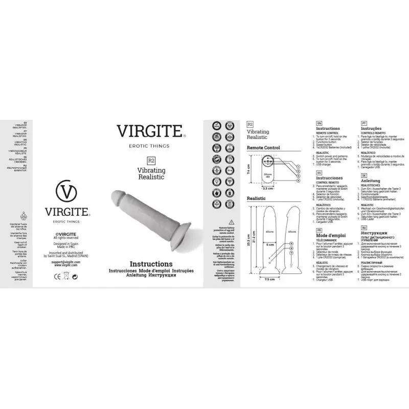 Virgite - Vibrerende Dildo Met Afstandsbediening 23 X 7.5 Cm - Lichte Huidskleur 7 Virgite - Vibrerende Dildo Met Afstandsbediening 23 X 7.5 Cm - Lichte Huidskleur - Afbeelding 7