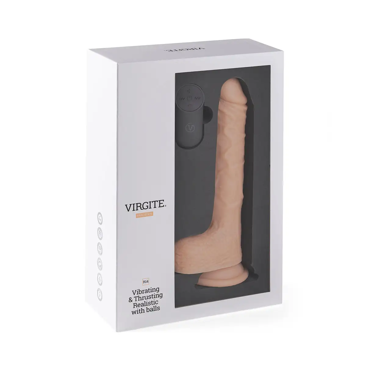 Virgite - Vibrerende En Stotende Dildo Met Remote R14 - Lichte Huidskleur 4 Virgite - Vibrerende En Stotende Dildo Met Remote R14 - Lichte Huidskleur - Afbeelding 4