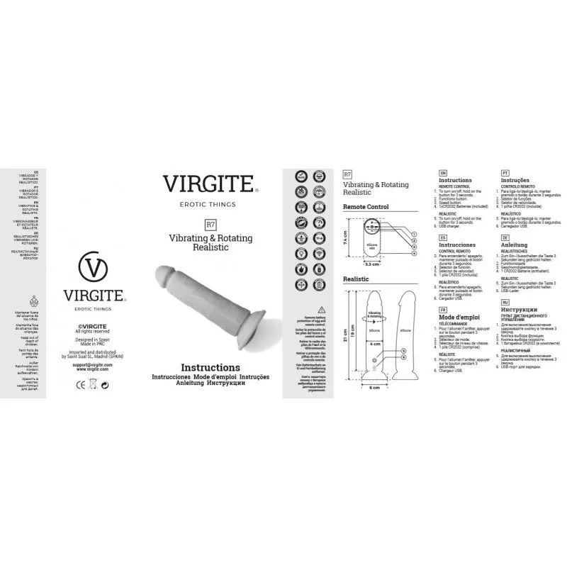 Virgite - Roterende Vibrerende Dildo Van 19 Cm Met Afstandsbediening - Lichte Huidskleur 8 Virgite - Roterende Vibrerende Dildo Van 19 Cm Met Afstandsbediening - Lichte Huidskleur - Afbeelding 8