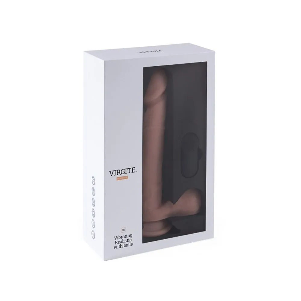 Virgite - Vibrerende Dildo Van 24.5 Cm Met Ballen En Remote Control - Lichte Huidskleur 5 Virgite - Vibrerende Dildo Van 24.5 Cm Met Ballen En Remote Control - Lichte Huidskleur - Afbeelding 5