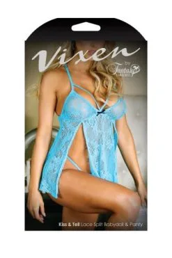 Vixen - Kiss & Tell 2-Delige Babydoll Set - Newport Blue 10 Vixen - Kiss & Tell 2-Delige Babydoll Set - Newport Blue -Sex Toys winkel Vixen Kiss Tell 2 Delige Babydoll Set Newport Blue 5