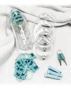 World Cage - Kuisheidskooi BALI (maat S) Met Anti-terugtrek Schildje - Transparant -Sex Toys winkel World Cage Kuisheidskooi BALI maat S met anti terugtrek schildje transparant 5