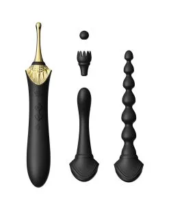 Zalo - Verwarmde Pinpoint Clitoris Vibrator Bess 2 Met Extra Opzetstukken - Zwart